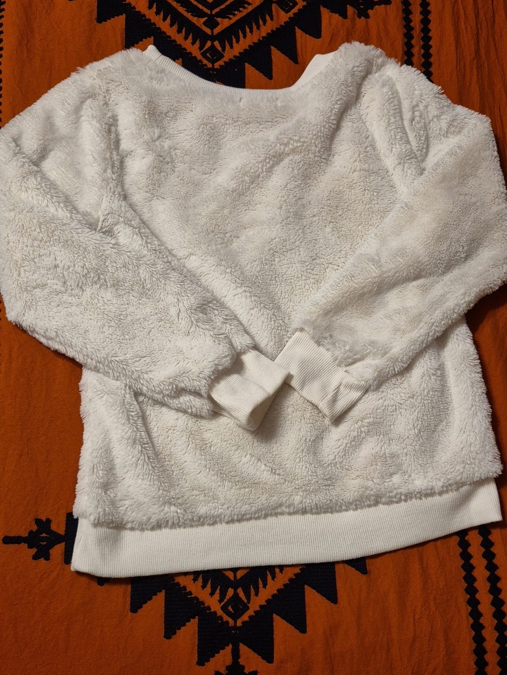 btween White Sequin LOVE Plush Sweatshirt, Black Hoodie, Size 10. - Picture 6 of 9